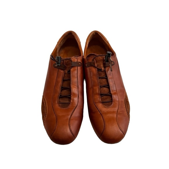 Paul Green München Brown Leather Adjustable Bungee Sneakers Size US 9 / UK 6.5 - Picture 3 of 10